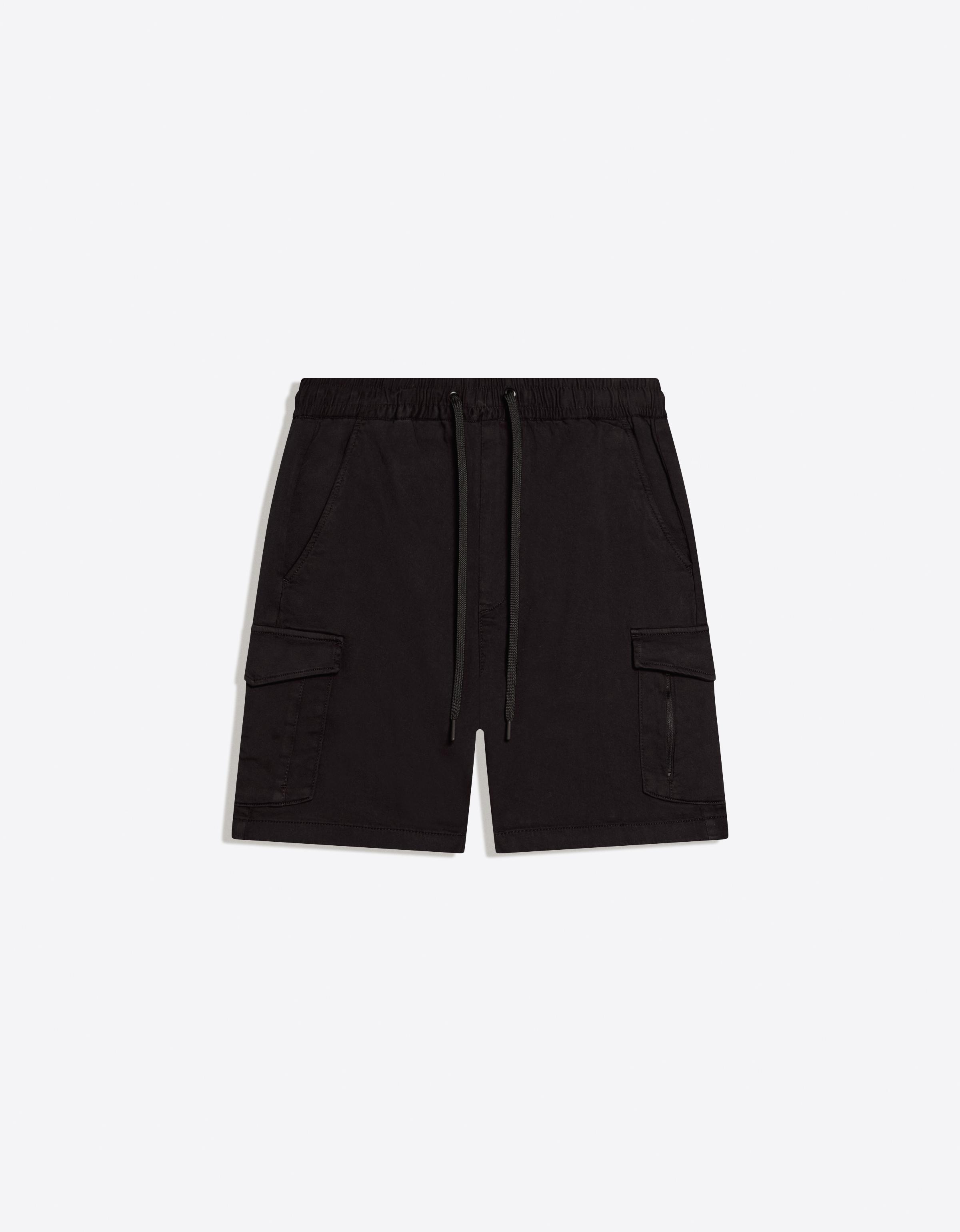 Regular fit cargo Bermuda shorts — Black