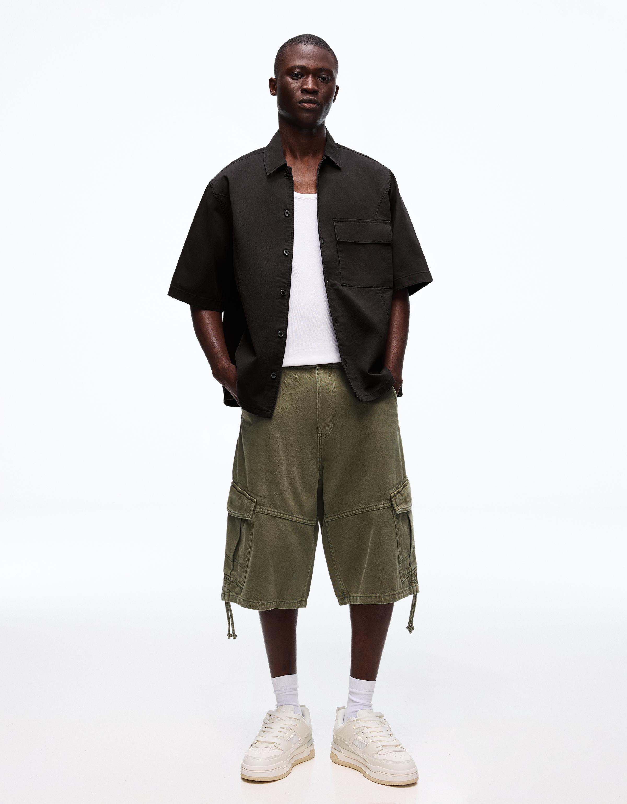 Boxy fit kısa kollu gömlek - Görsel 17