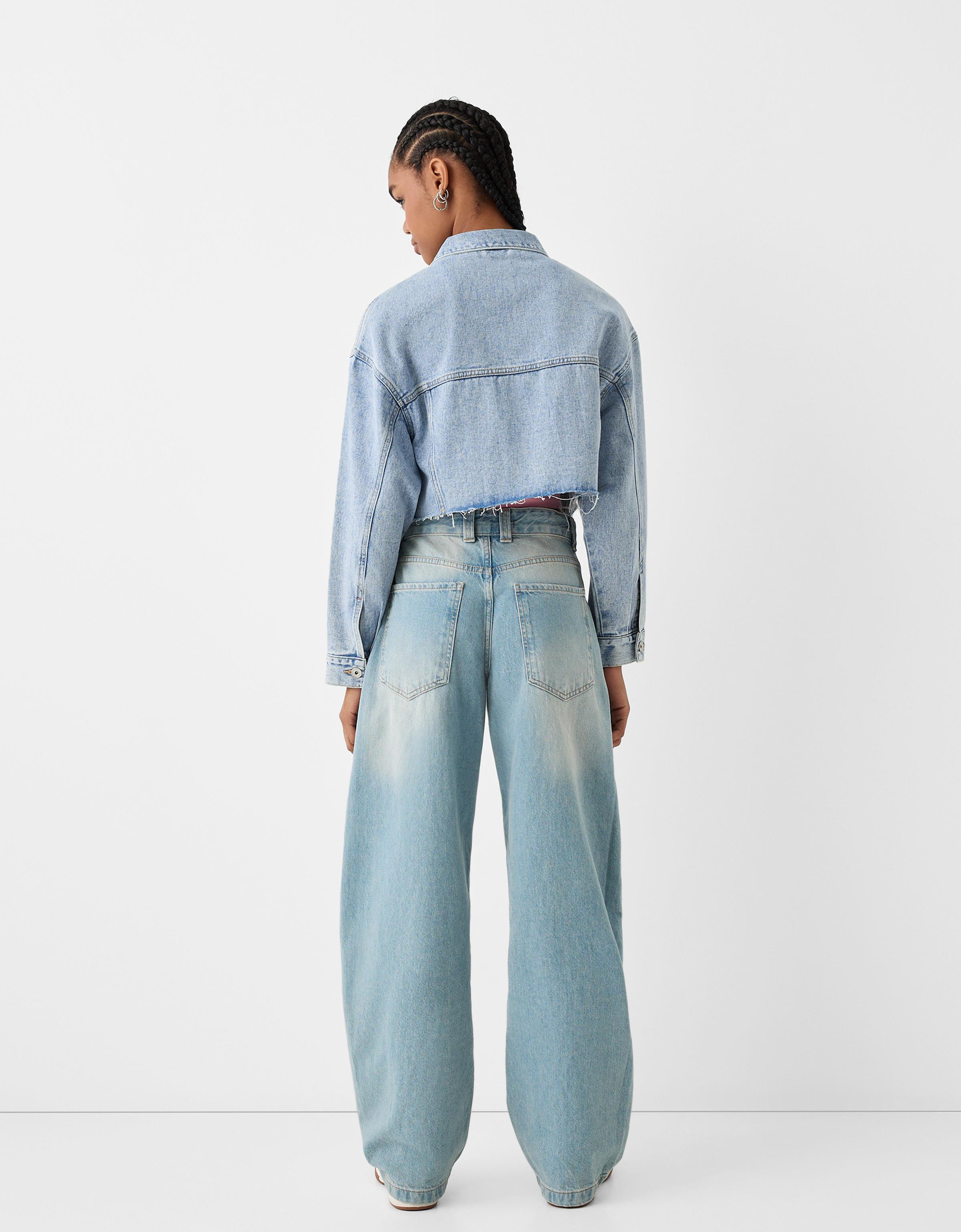 Cropped denim jacket Jackets BSK Teen Bershka