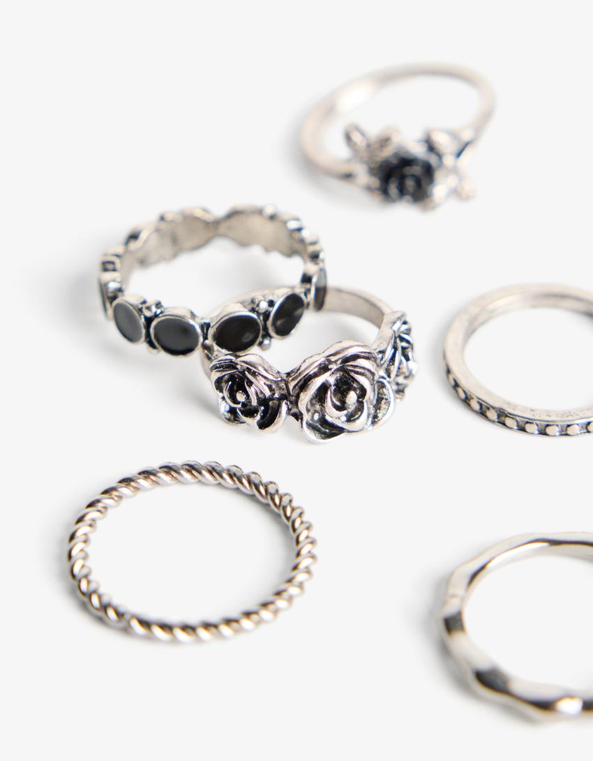 Pack 6 anillos-Plata