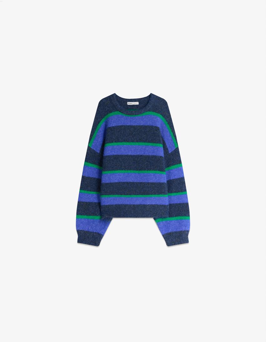 Multi-stripe sweater-Blue