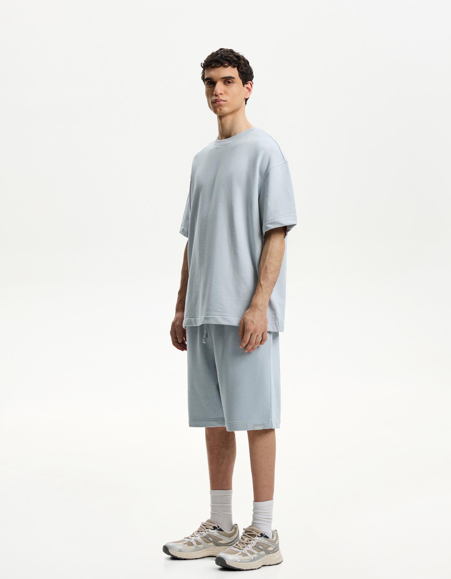 Bershka Bermuda Felpa Hombre Xs Azul Claro
