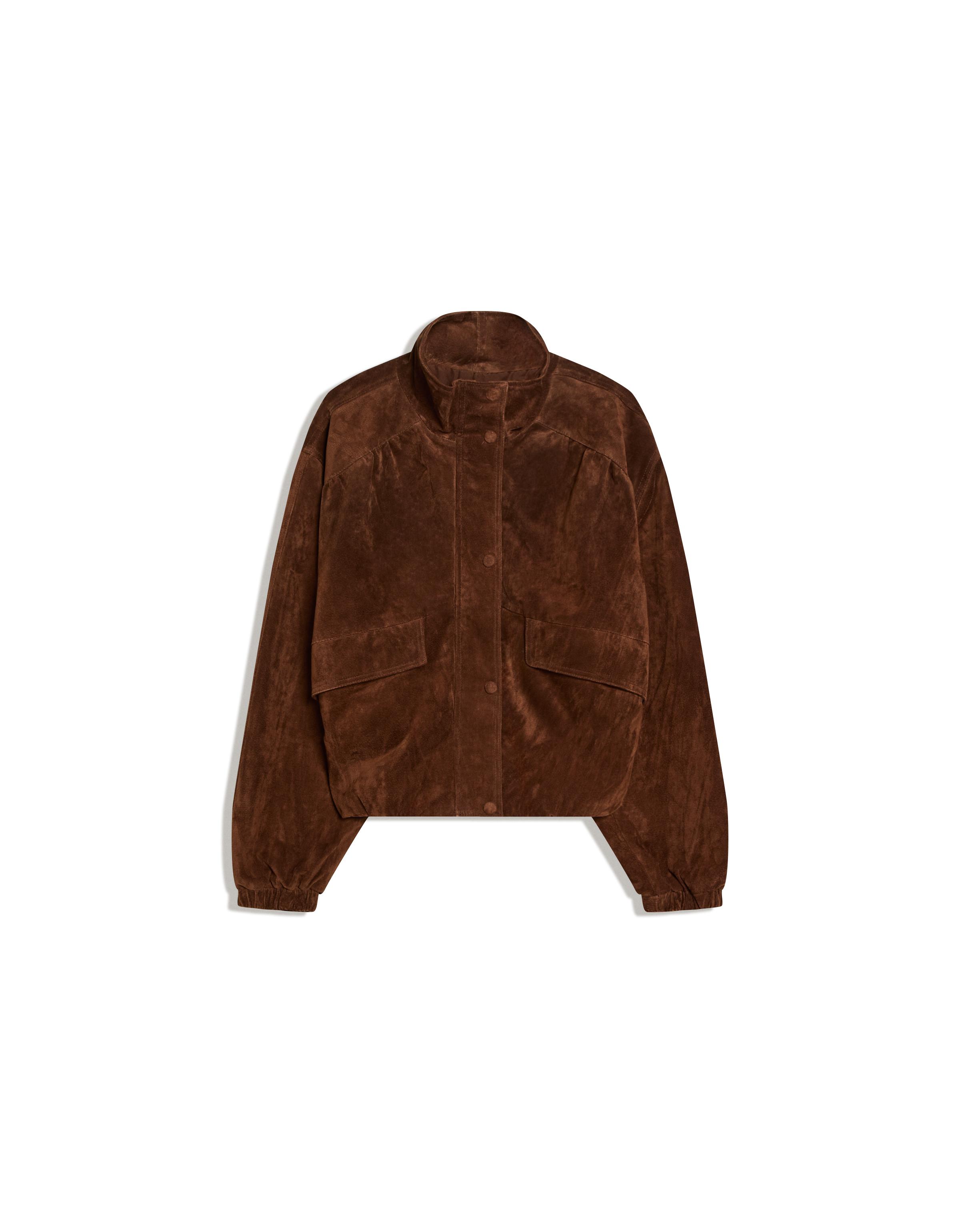 Leather jacket with pockets — Brown