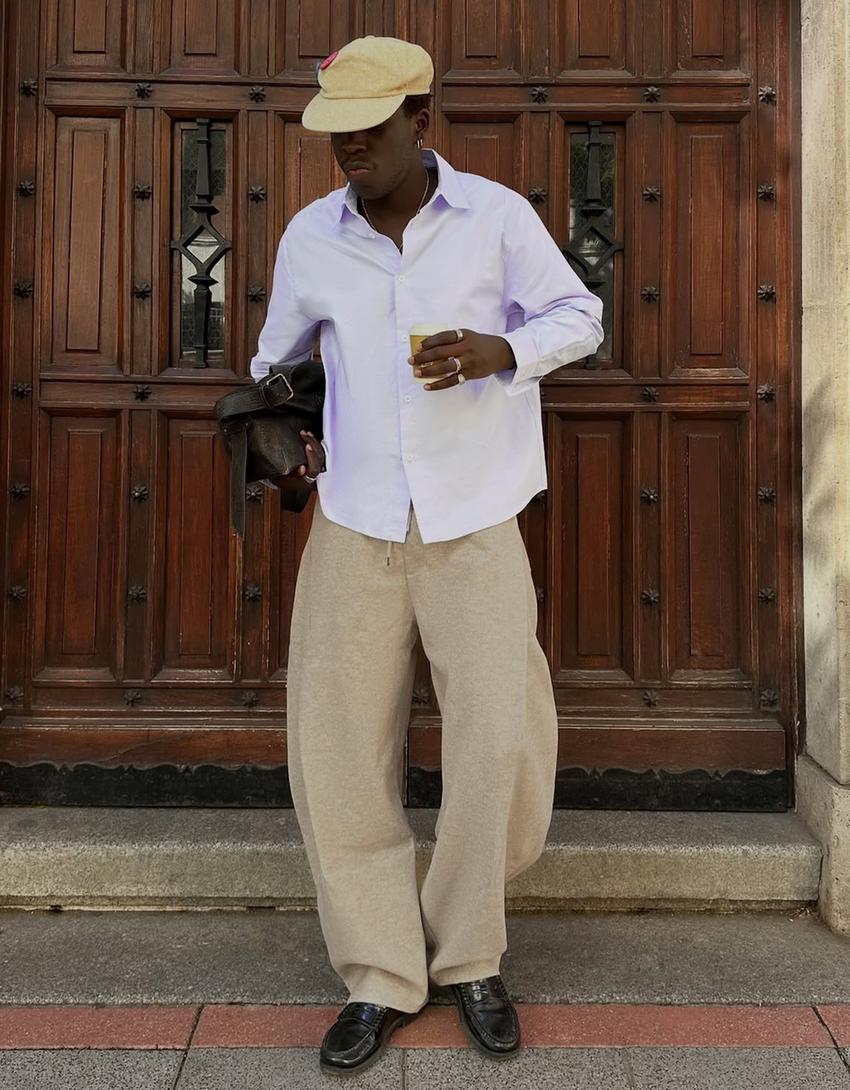 Oversize çift kollu gömlek-Açık mavi