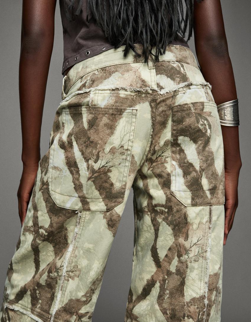 Printed boyfriend jeans-Green-2