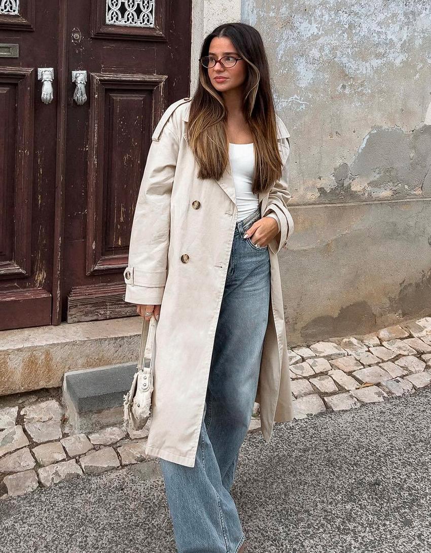 Trençkot kaban-Taş rengi