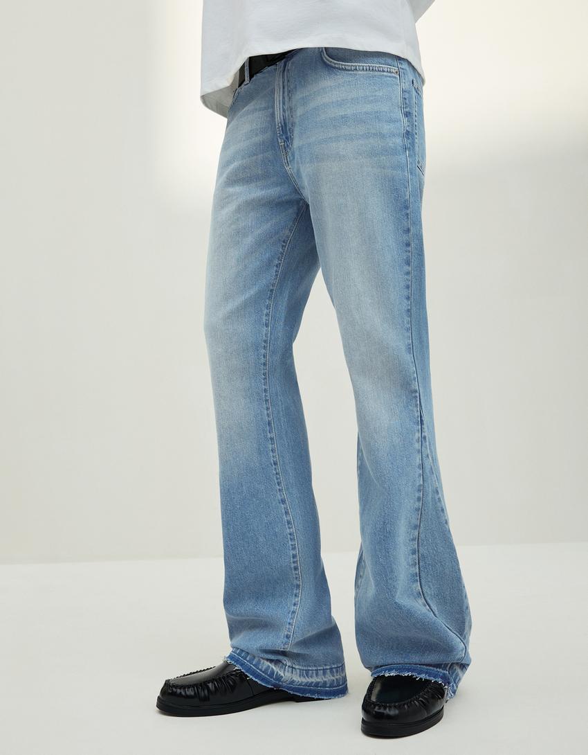 Jeans flare confort-Azul lavado