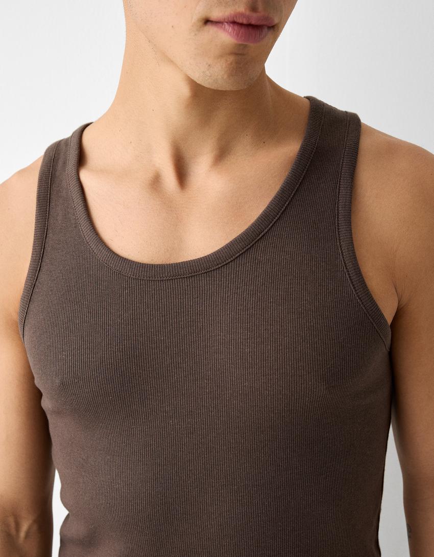 Débardeur rib-Marron-5
