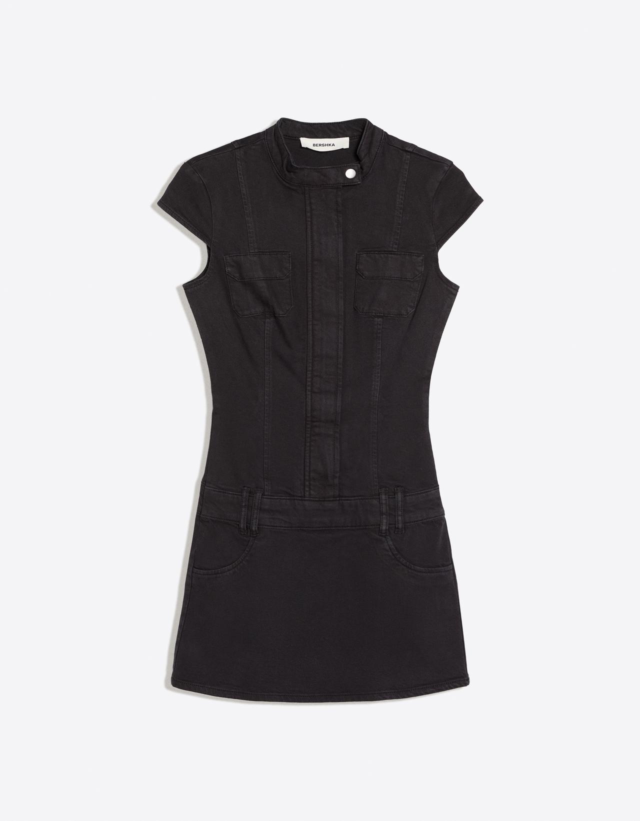 Mini twill dress — Grey