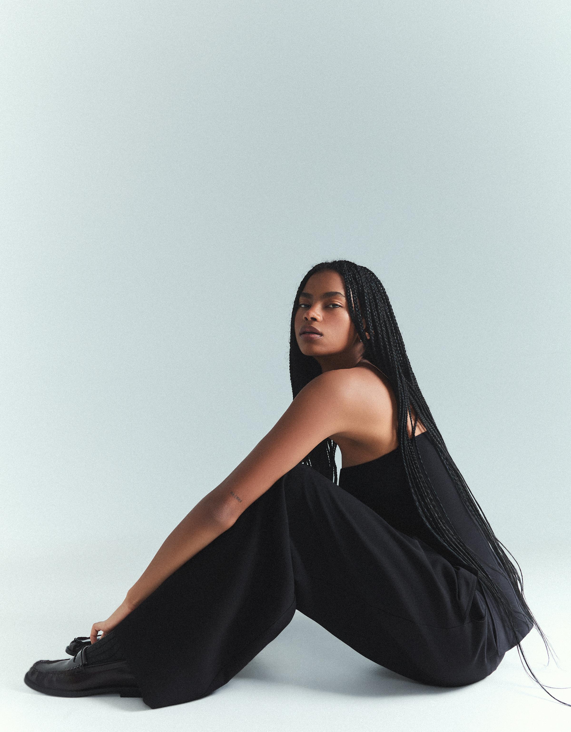 Çift kumaşlı hacimli pantolon - Görsel 30