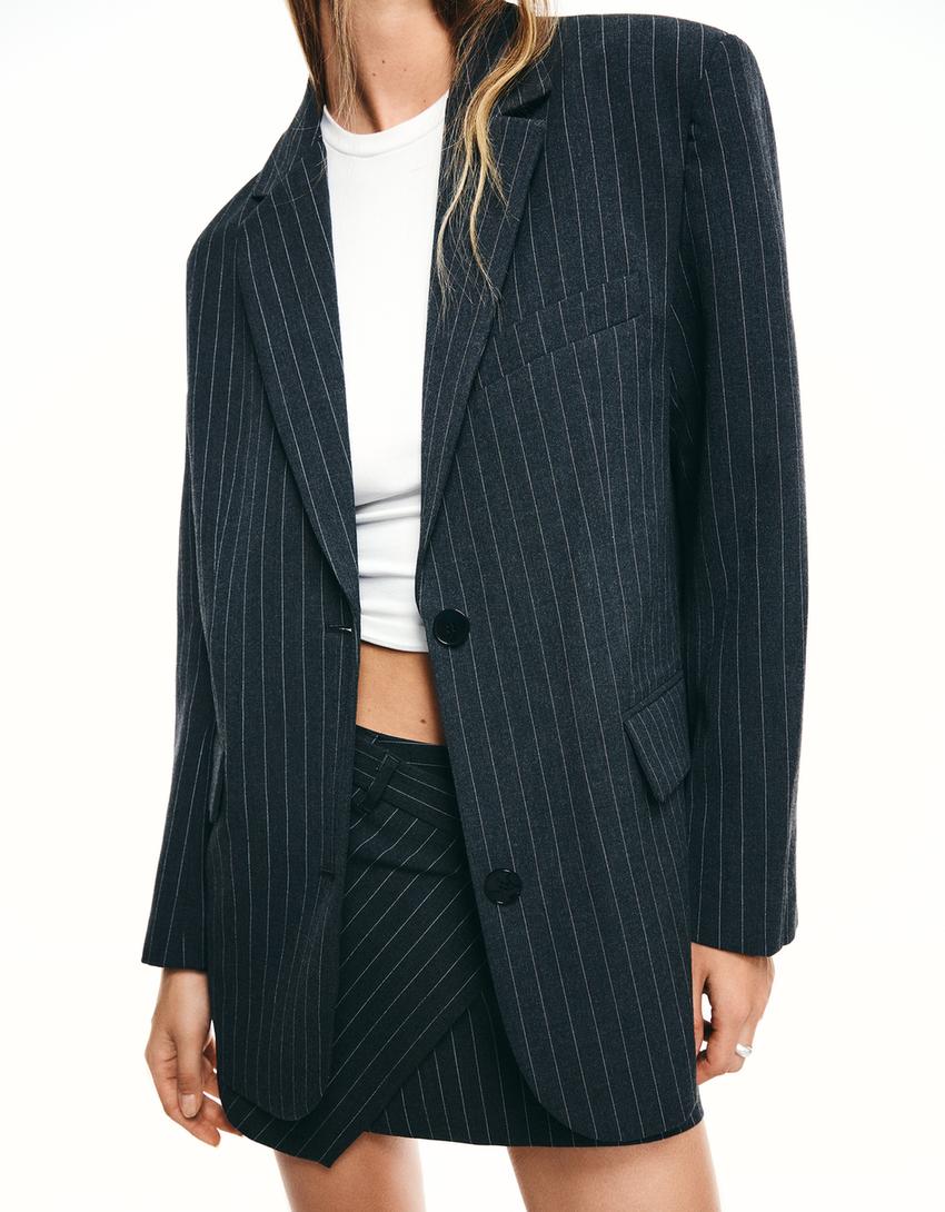 Lagani sako oversize kroja-Tamnosiva-1