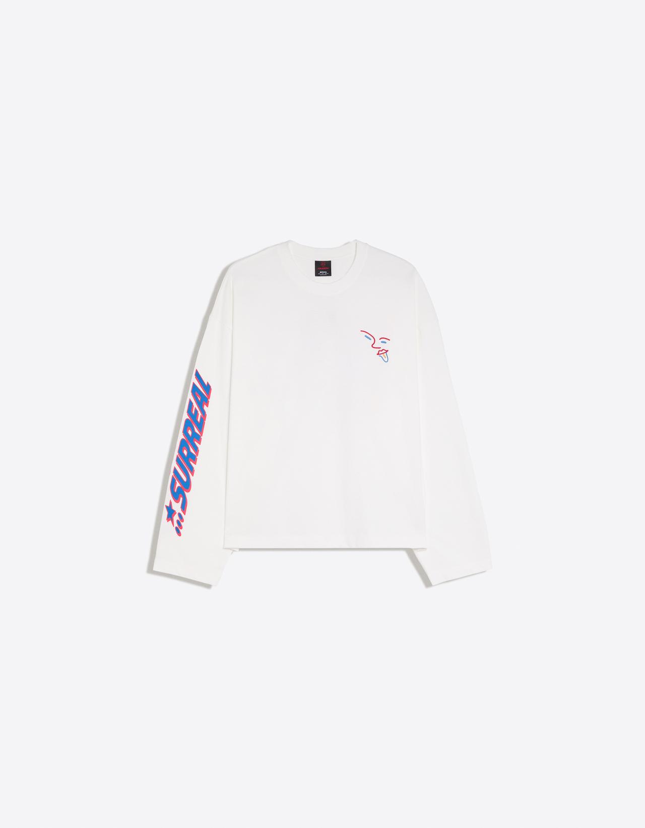 Long sleeve boxy print JUN IONEDA T-shirt — White