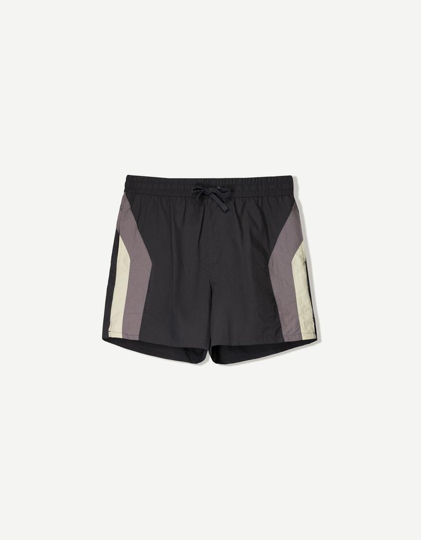 Boxy fit swimming trunks-Dark grey