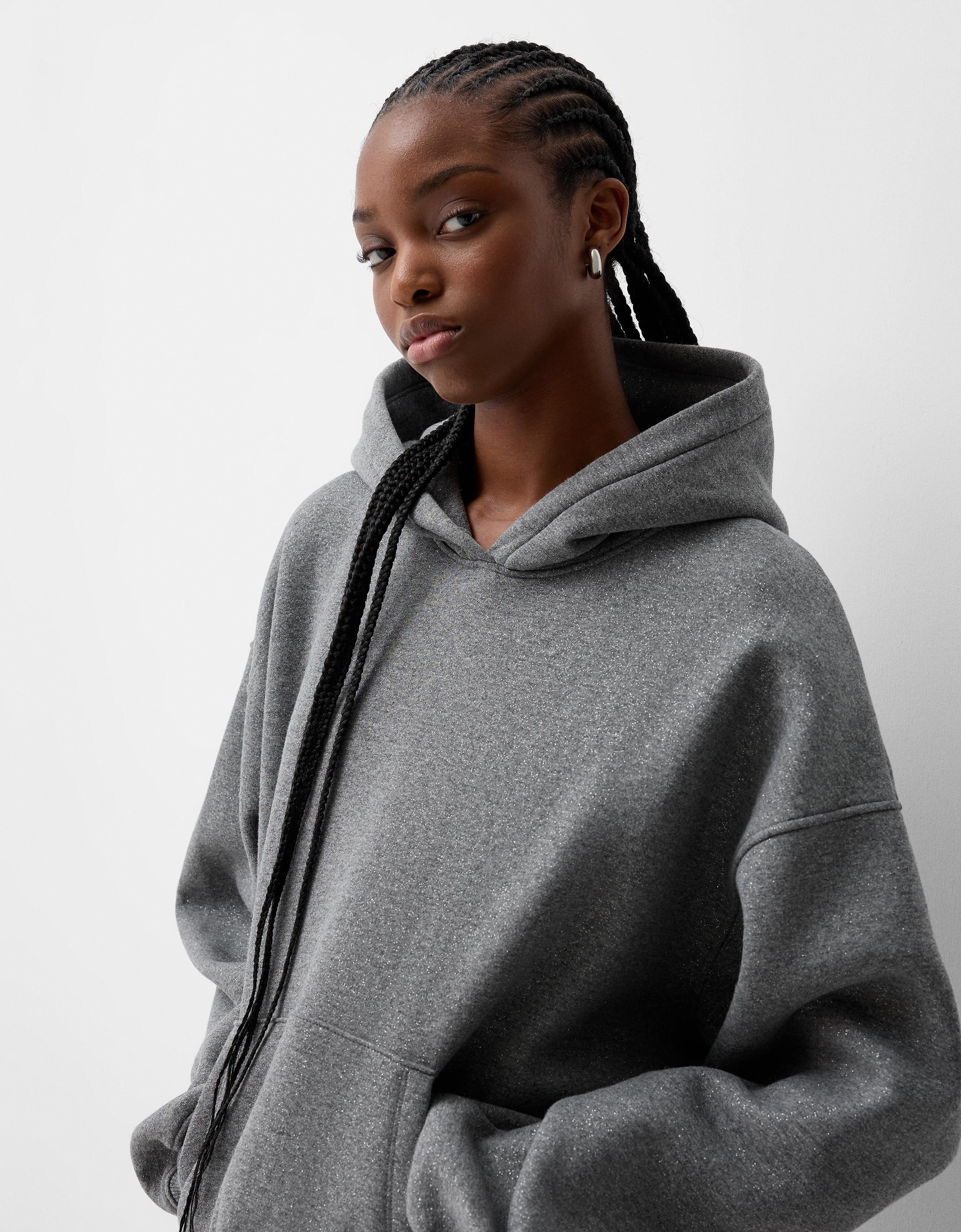 Shiny hoodie - Sweatshirts and hoodies - Women | Bershka