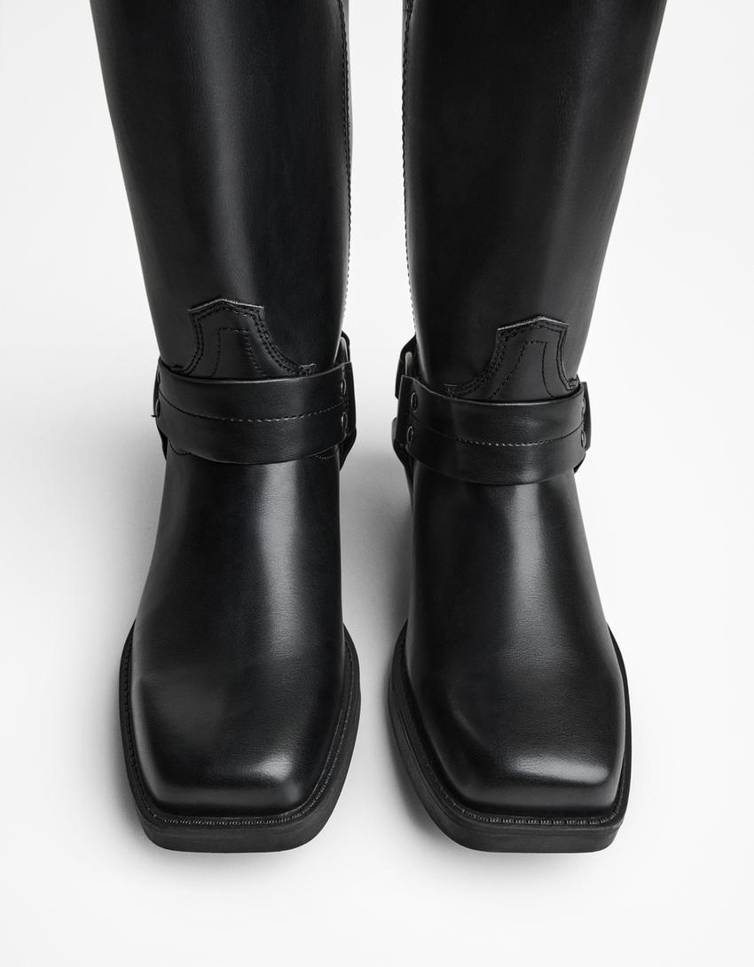 Bota biker-Preto