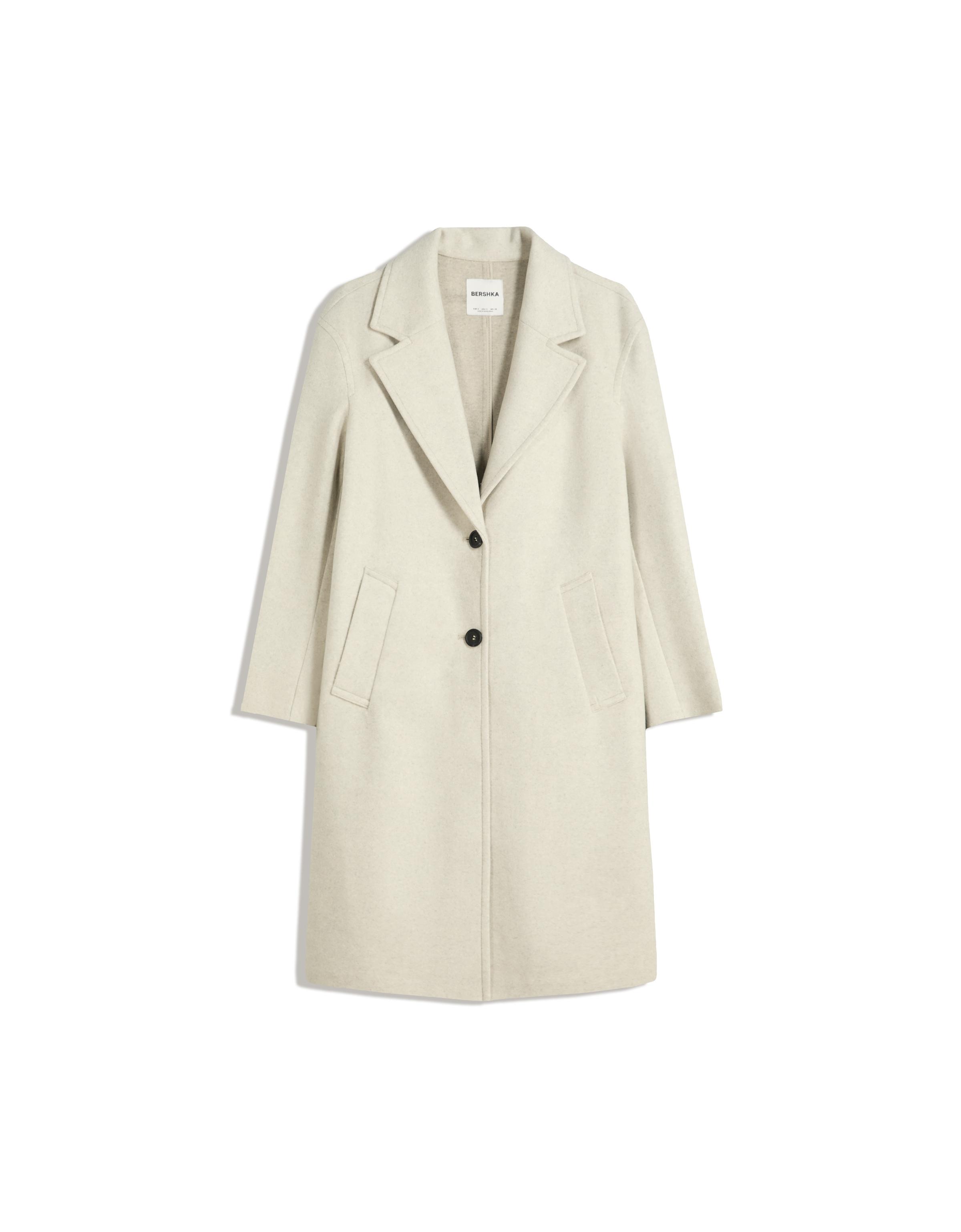 Soft-touch long coat — Sand