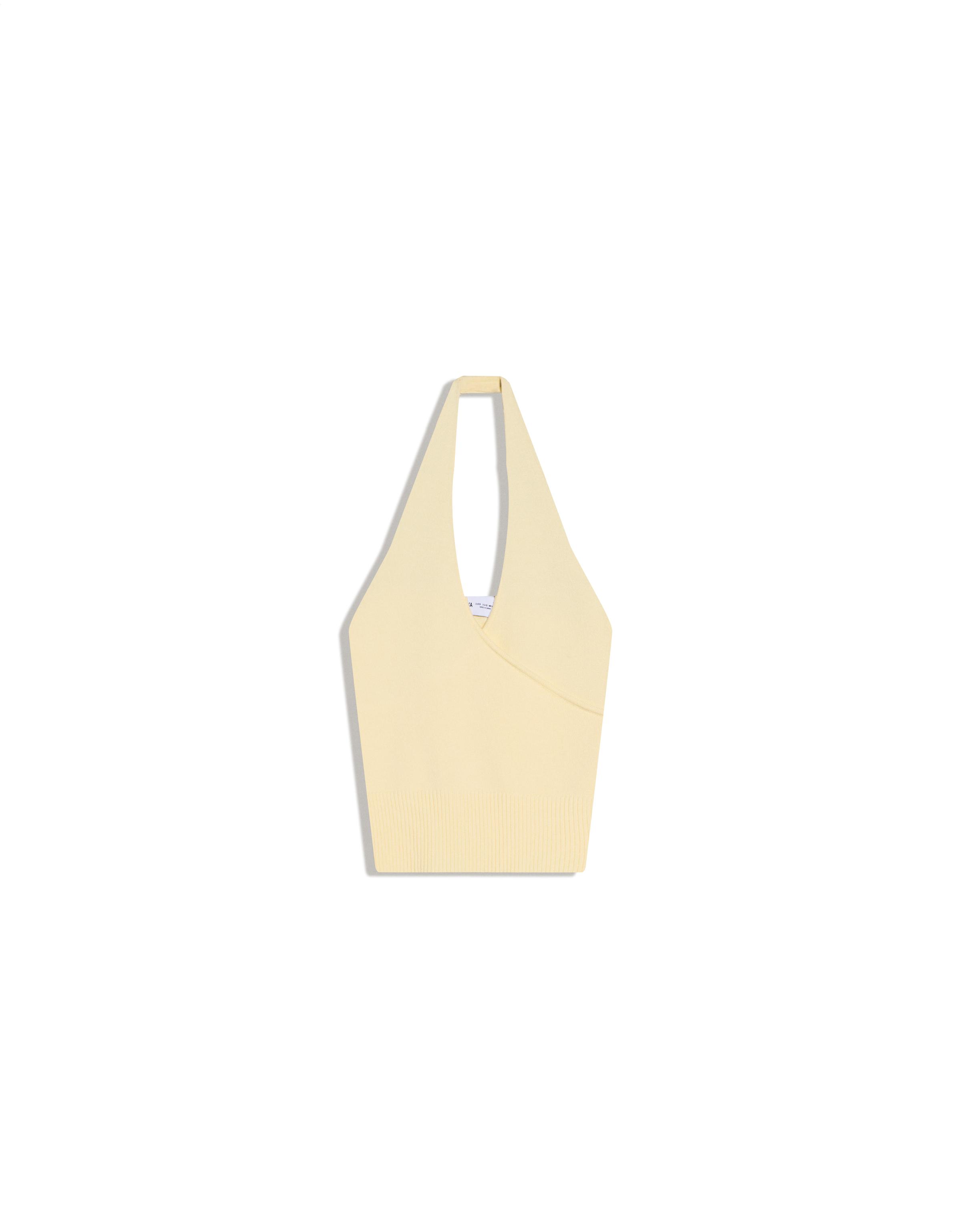 Halter neck crossover top — Yellow