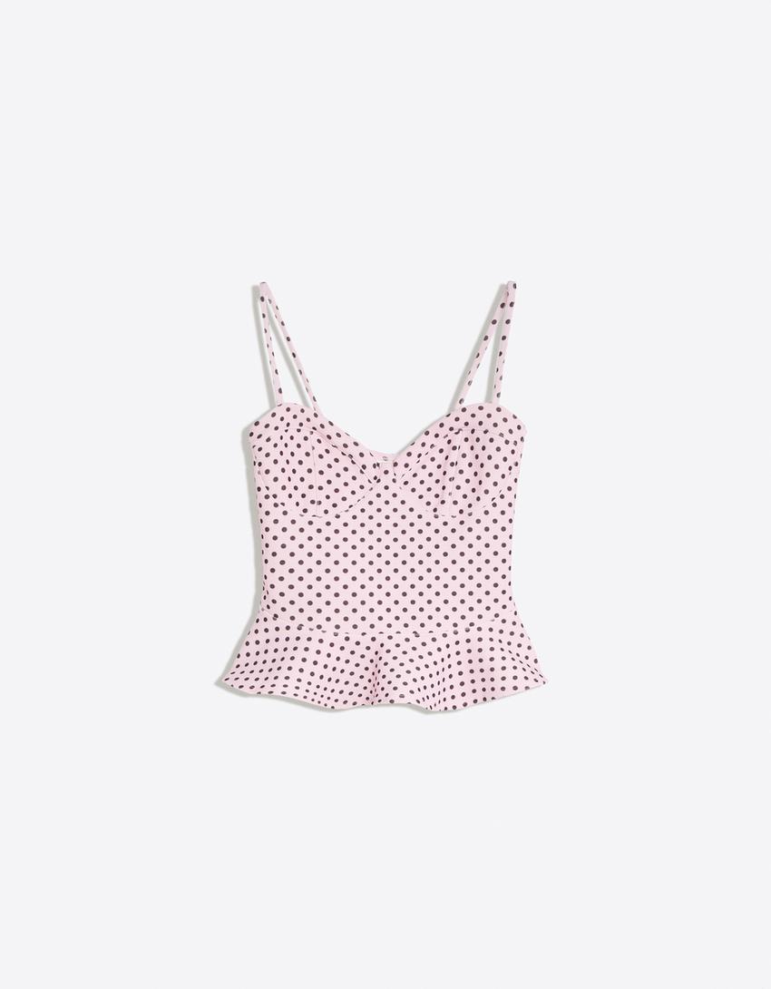 Peplum corset top-Pink