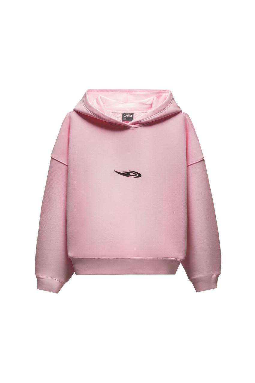 Hoodie mit Kapuze und Logo Out of Core-Rosa-0