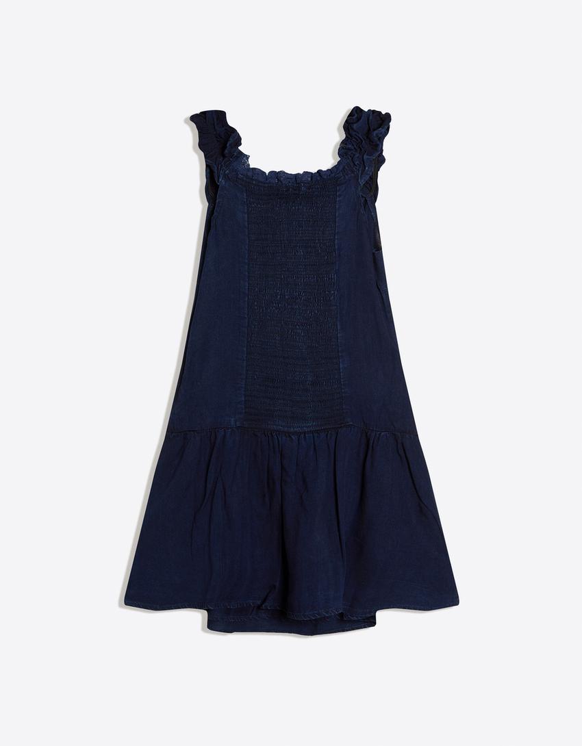 Mini-Jeanskleid-Blau