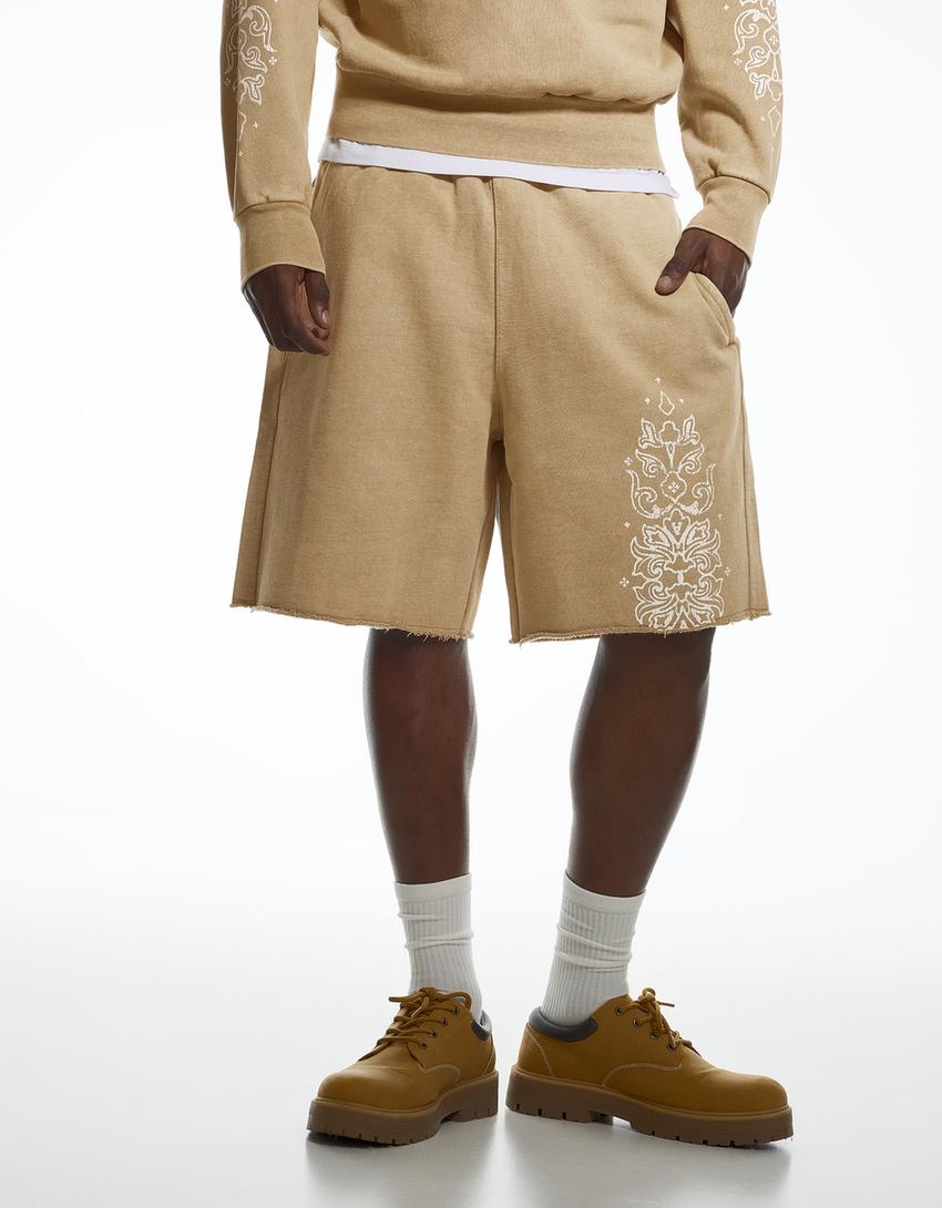 BERMUDA EFFET DÉLAVÉ ARIES X BERSHKA-Camel