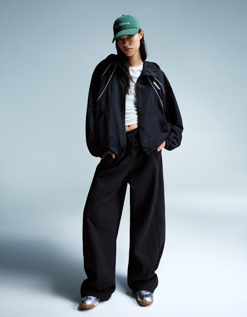 Veste légère à capuche-Noir-0