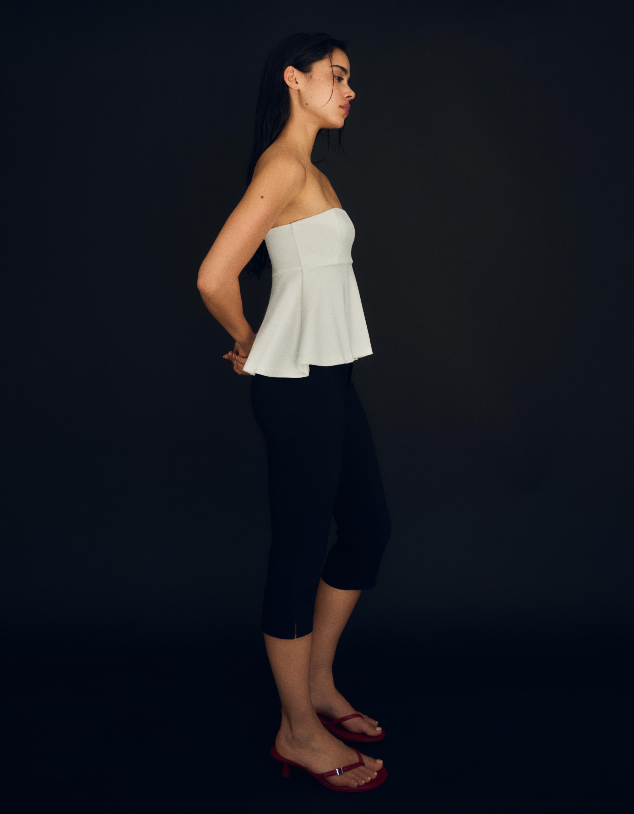 Peplum bandeau top — Off white