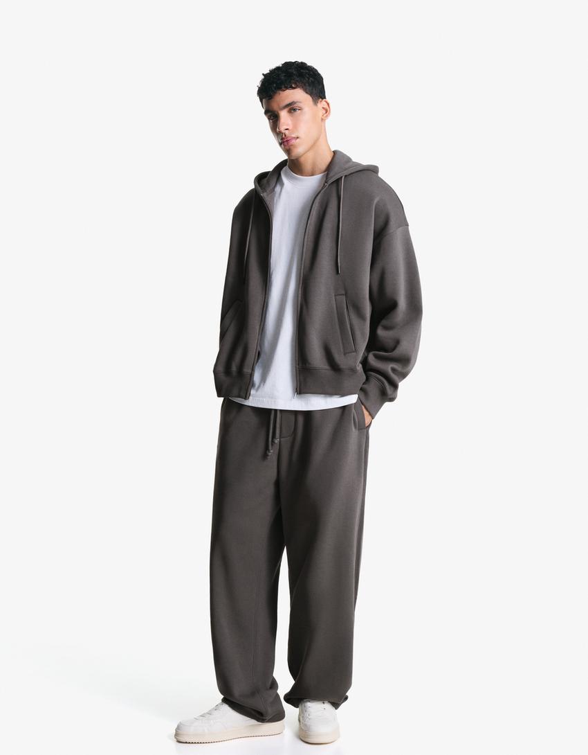 Balloon fit trousers-Grey-0