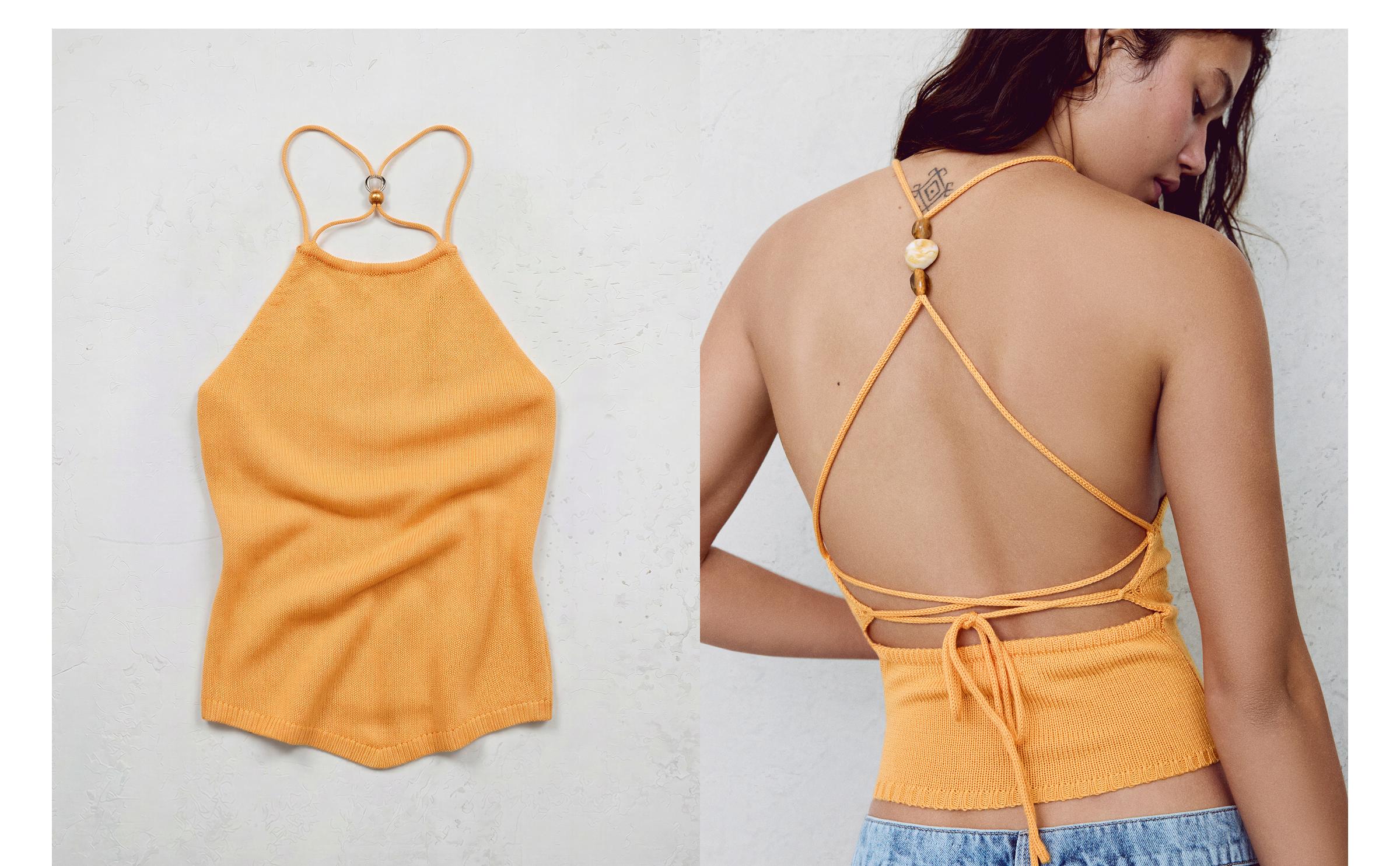 Rustic halter top — Orange