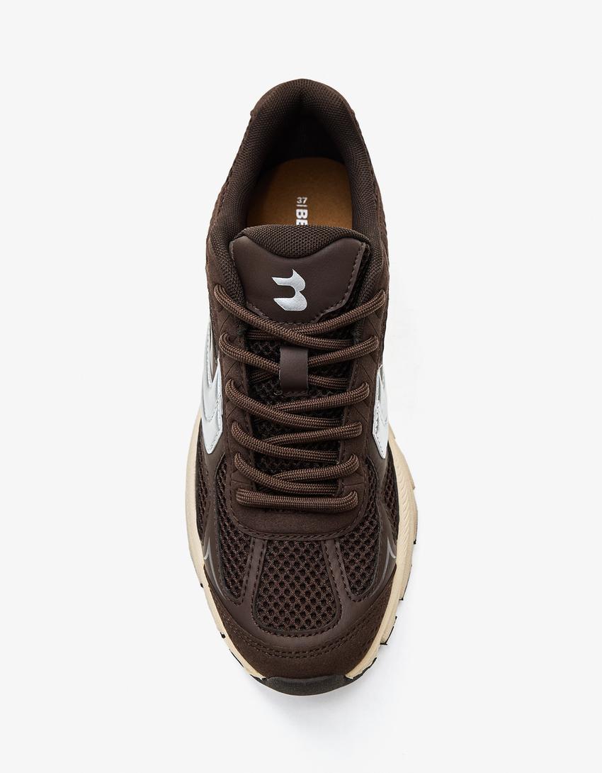Multi-piece sneakers-Brown