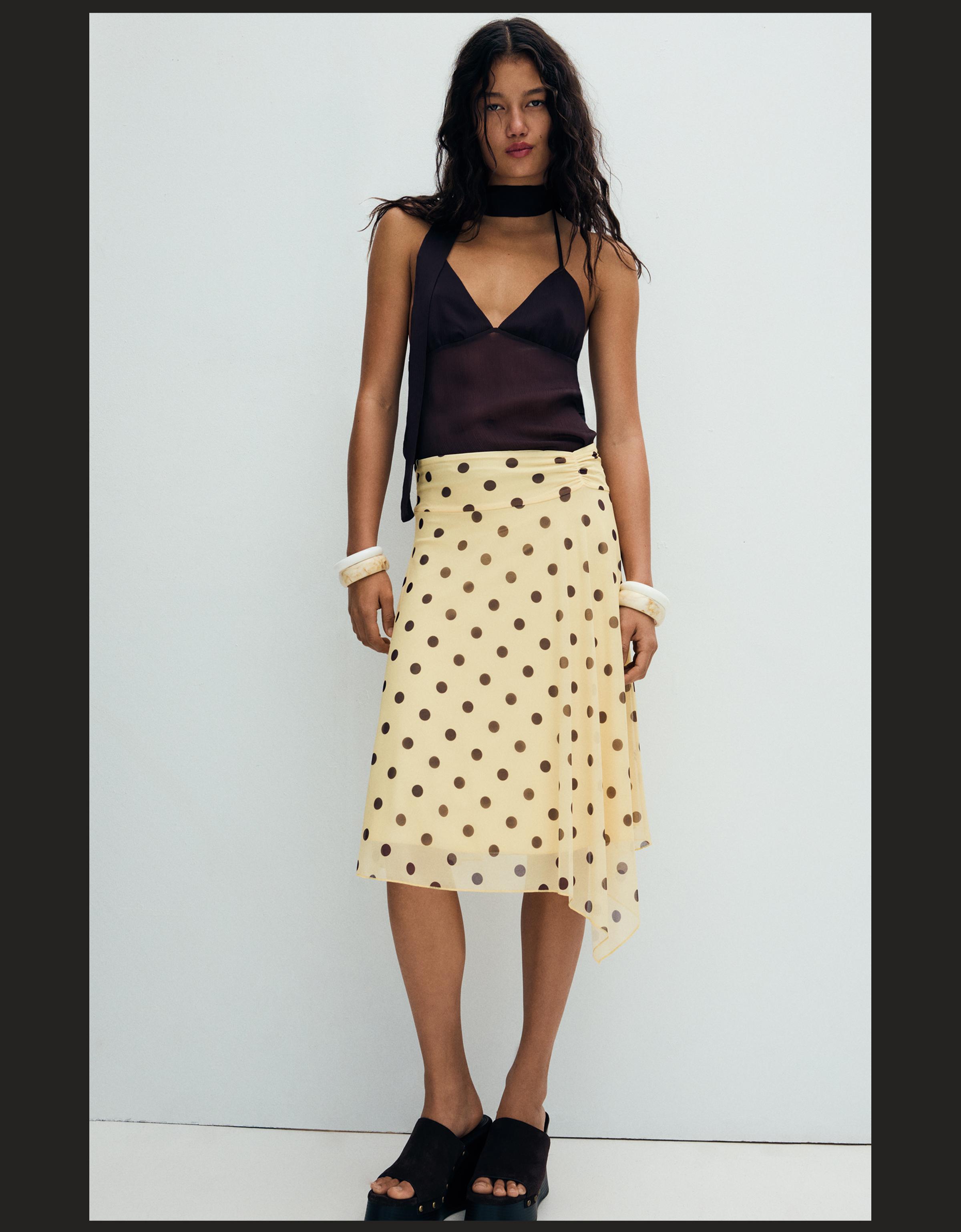 Asimetrik puantiye midi etek - Görsel 36