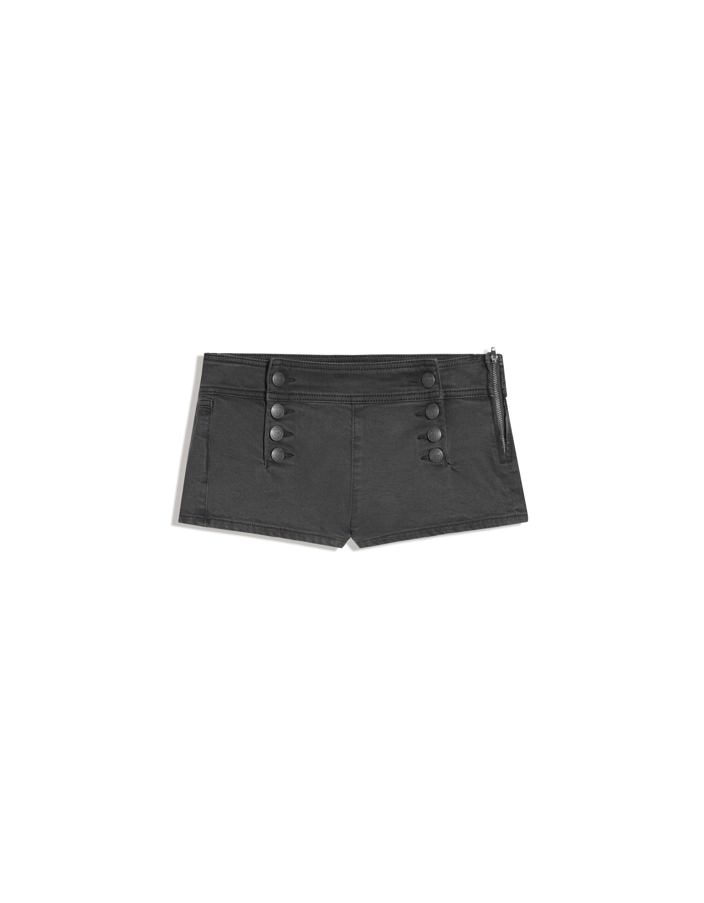 Mini button shorts — Grey