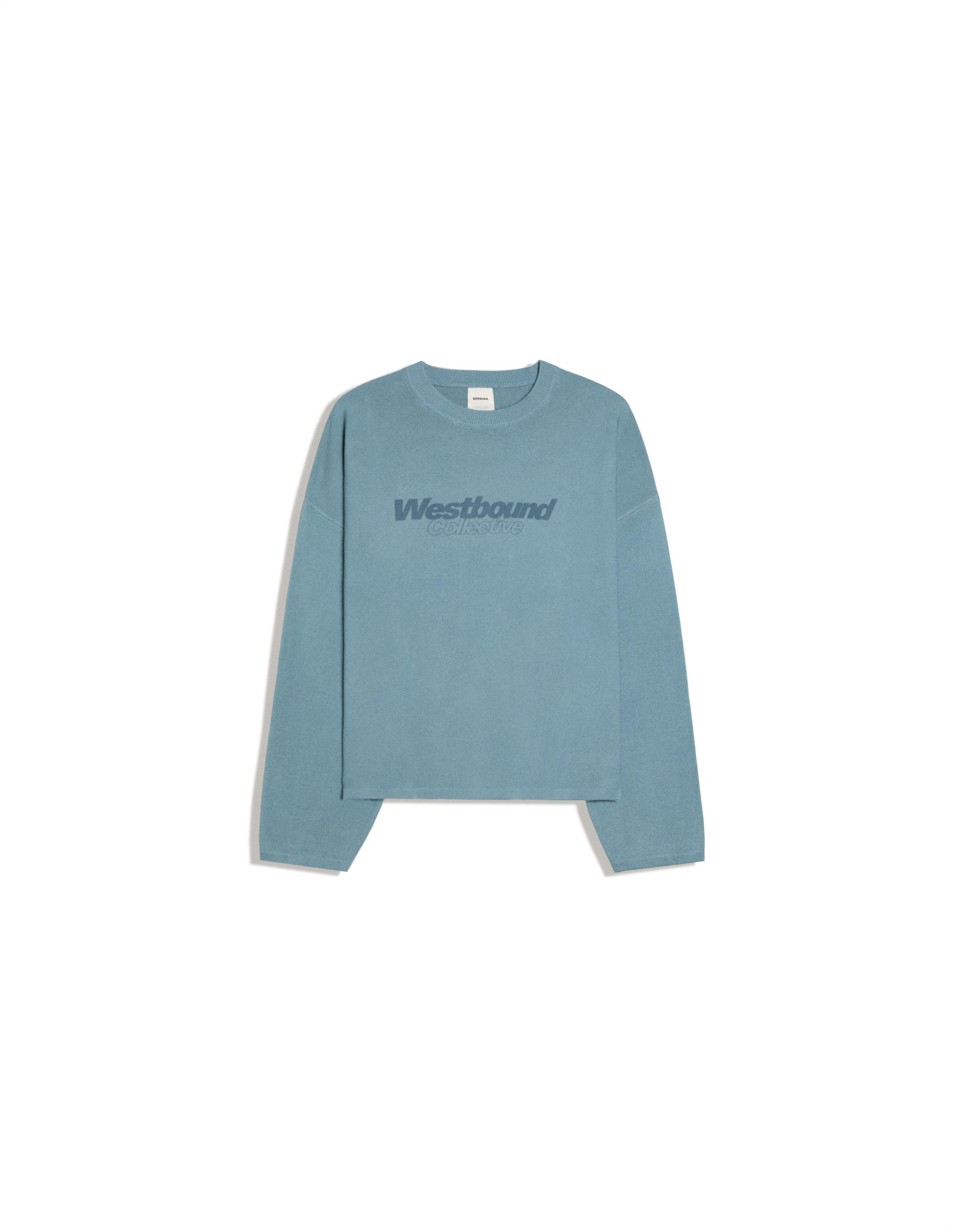 Textured print jumper — Blue