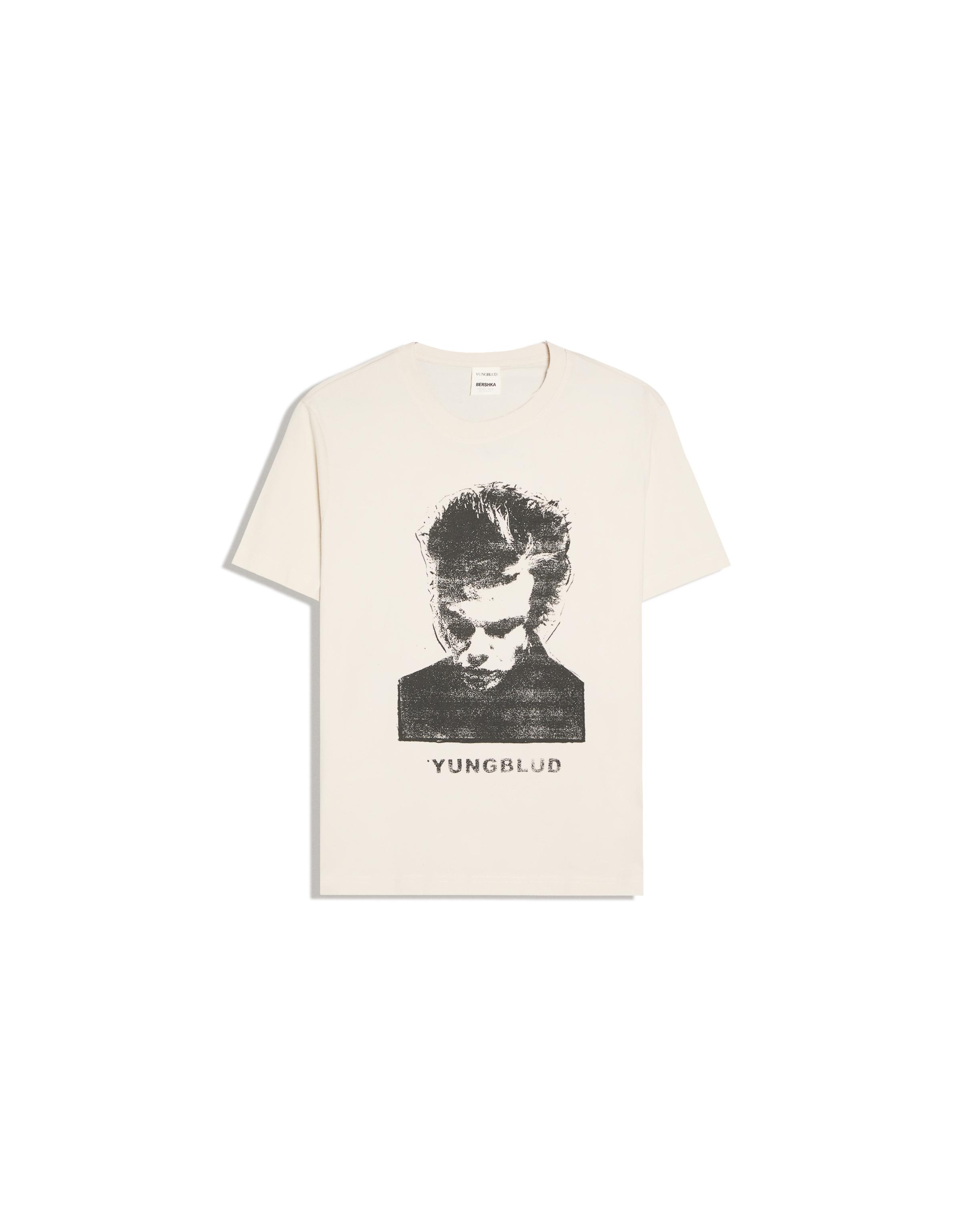 Short sleeve YUNGBLUD print T-shirt — Cream