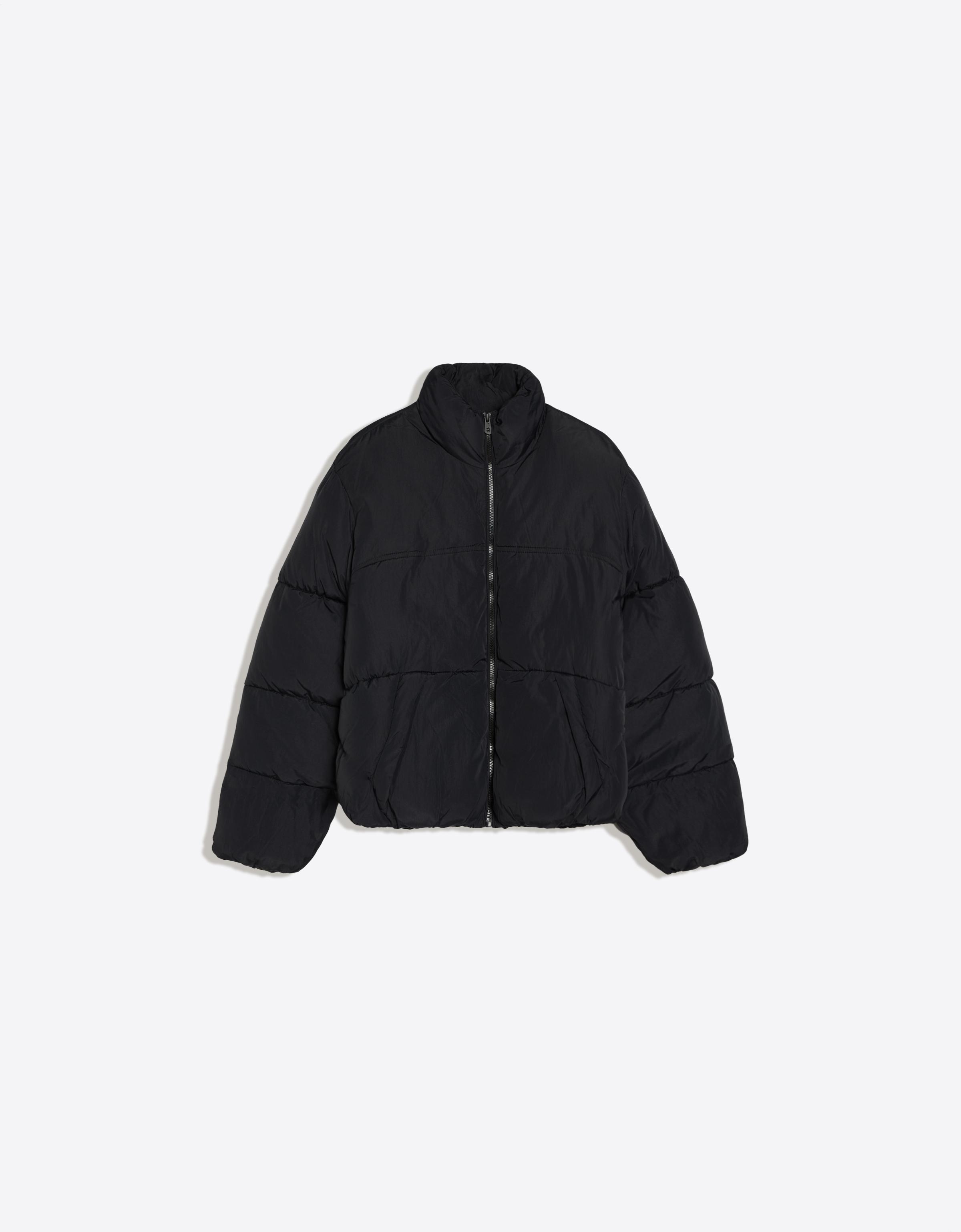 Bershka Cazadora Acolchada Water Repellent Mujer L Negro