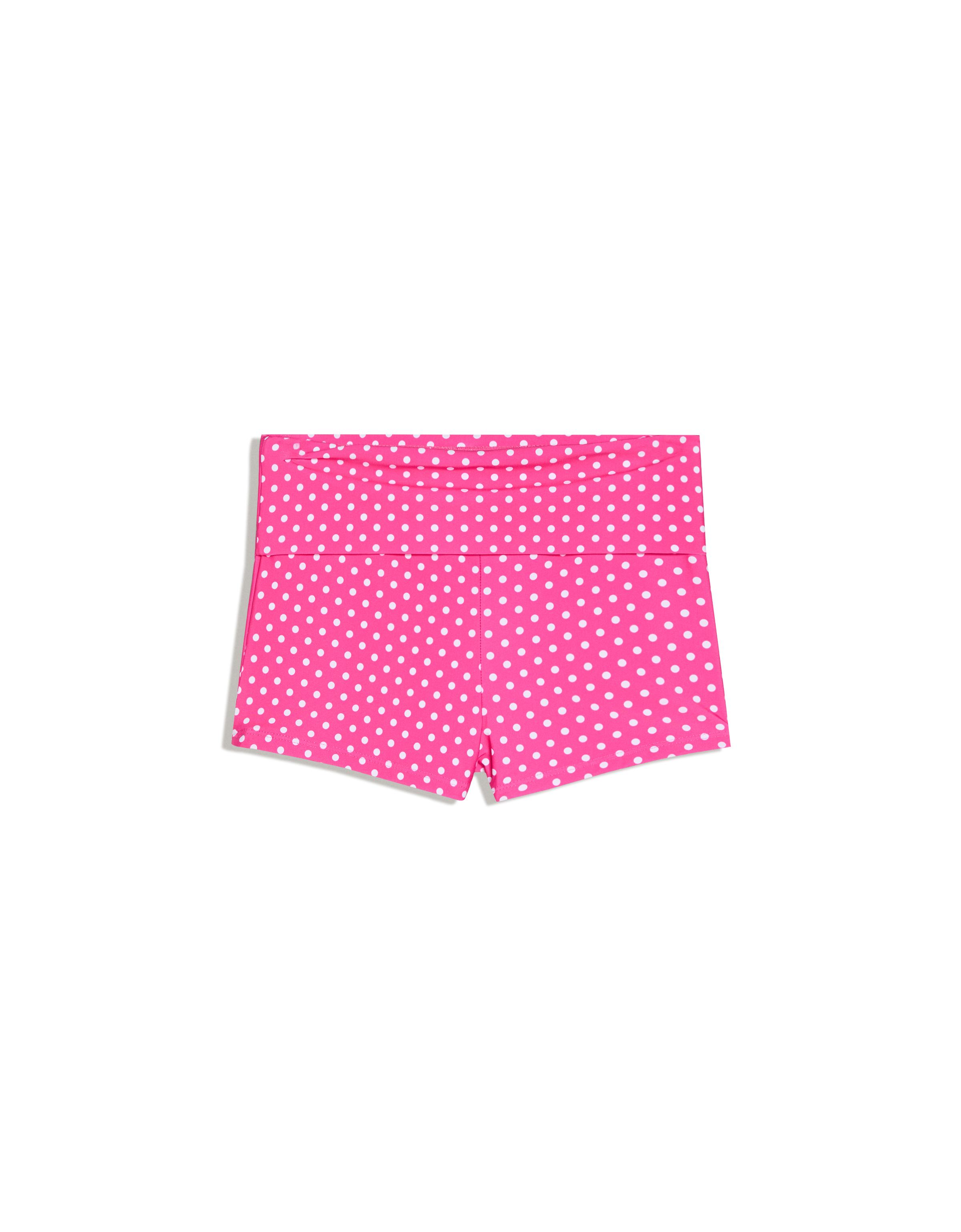 Polka dot culotte bikini briefs — Fuchsia