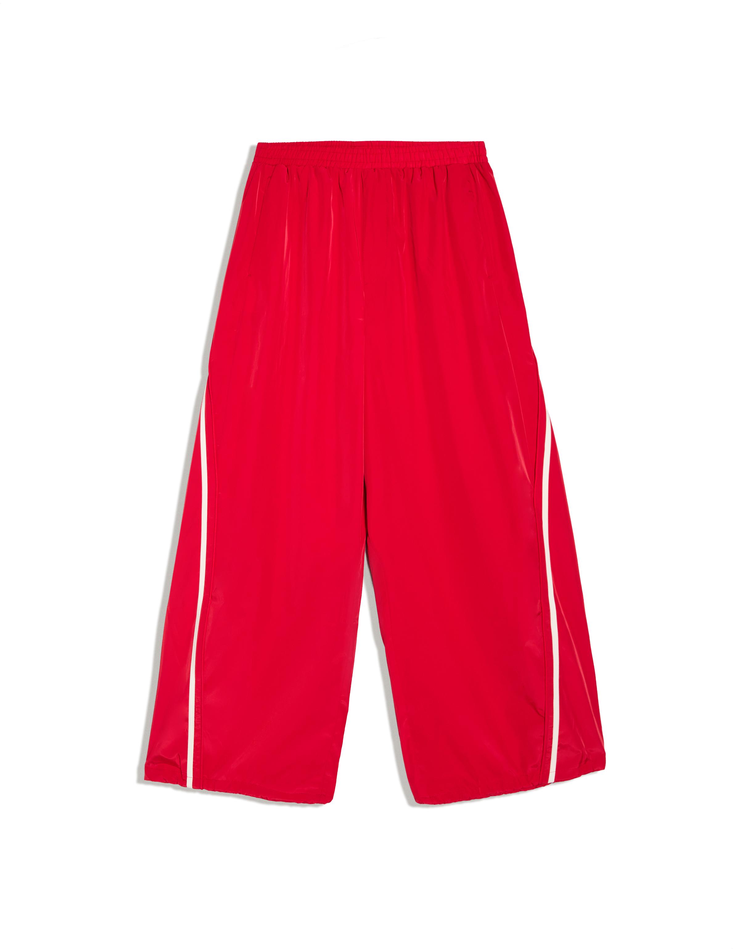 Technical side-stripe trousers — Red
