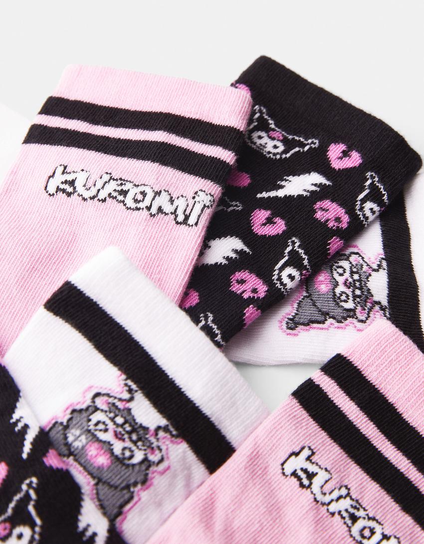 Pack 3 chaussettes Kuromi imprimées-Noir-2