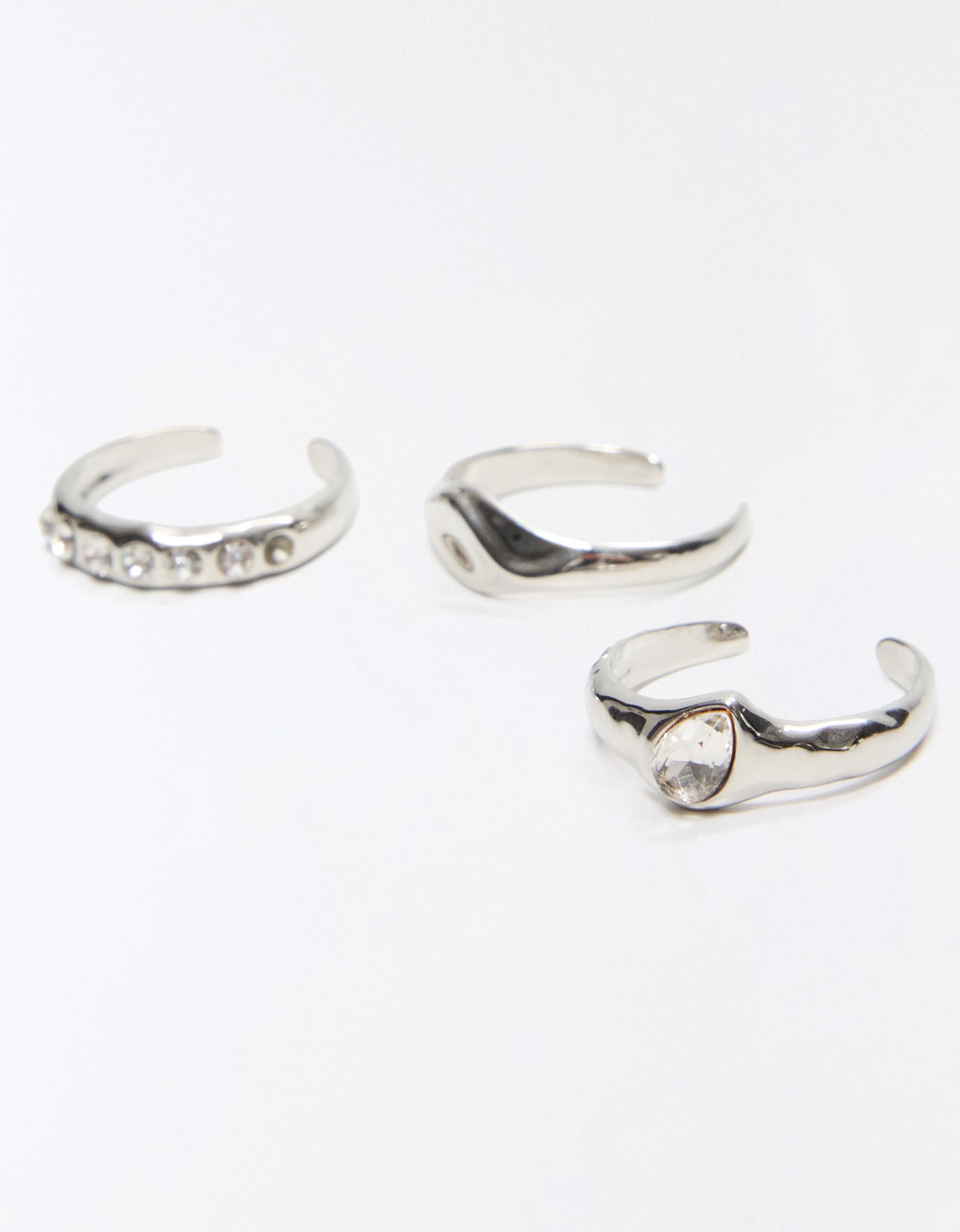 Pack of 3 toe rings — Silver