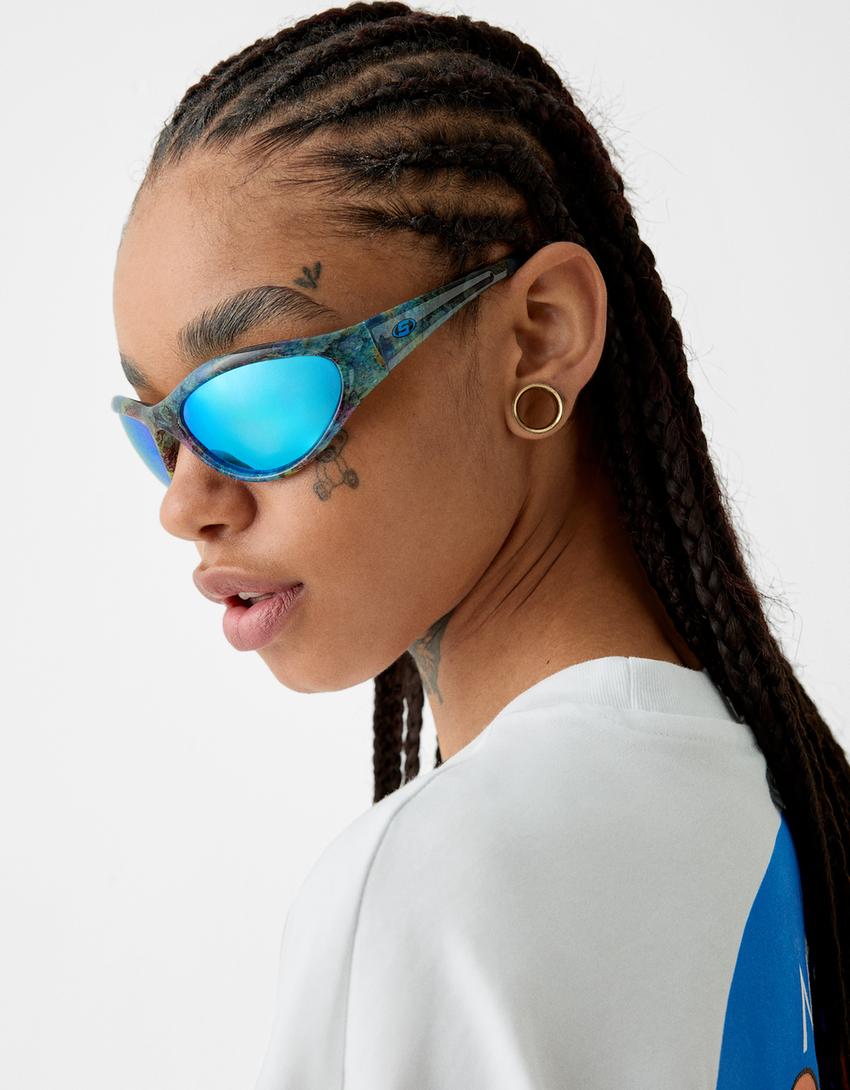 Lunettes BERSSSHKA X SSSTUFFF imprimées-Bleu-1