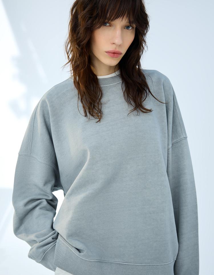 Kalın pamuklu sweatshirt