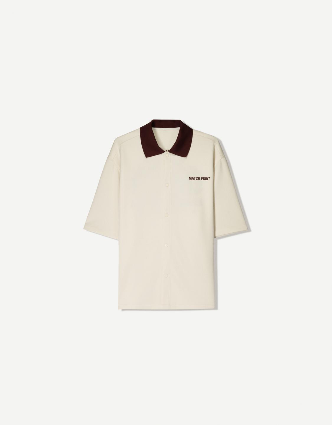 Embroidered short sleeve boxy fit shirt