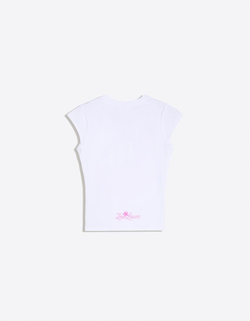 Zara Larsson print T-shirt-Off white