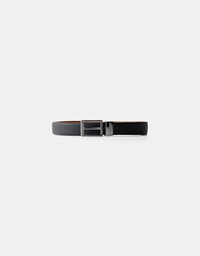 Ceinture fine réversible-Noir