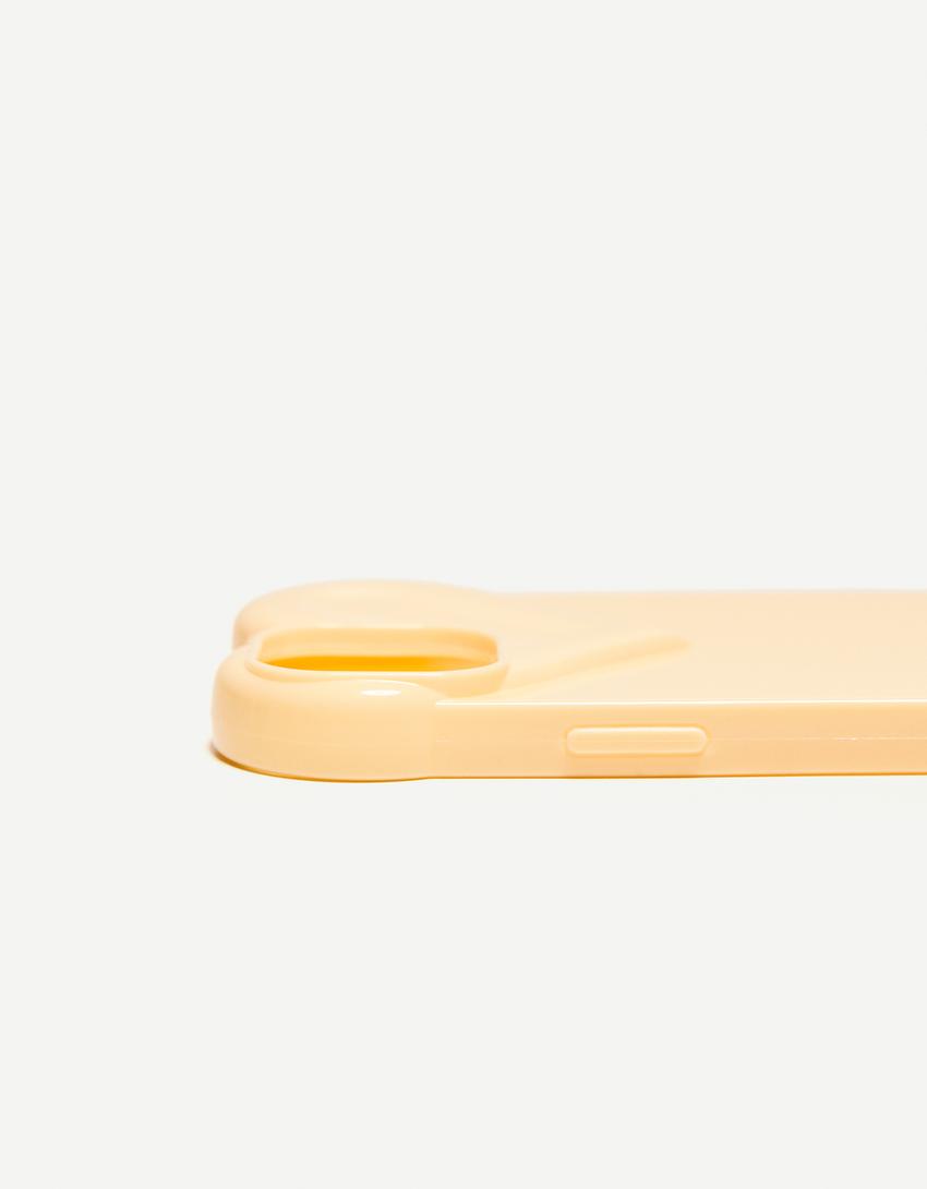 Etui na telefon iPhone z sercem-Beżowy-3