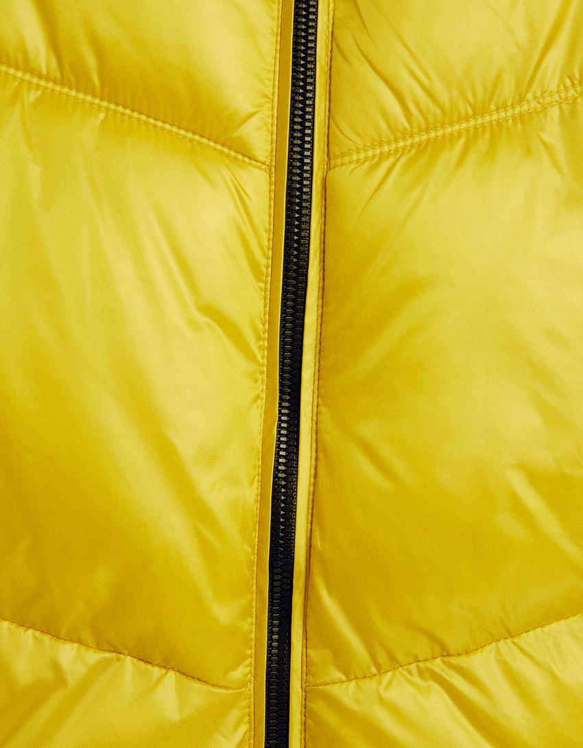 Shiny puffer jacket-Yellow