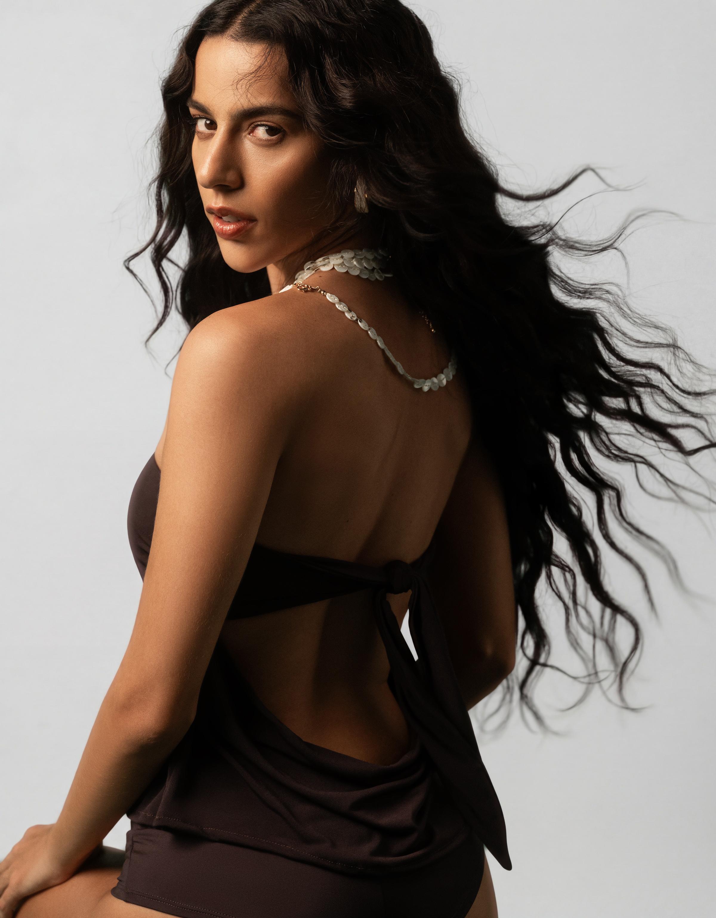 Arkası bağlamalı bandeau top - Görsel 19