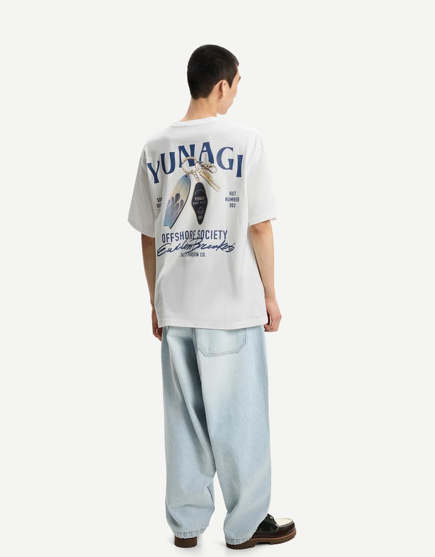 Short sleeve T-shirt with print-Off white-1