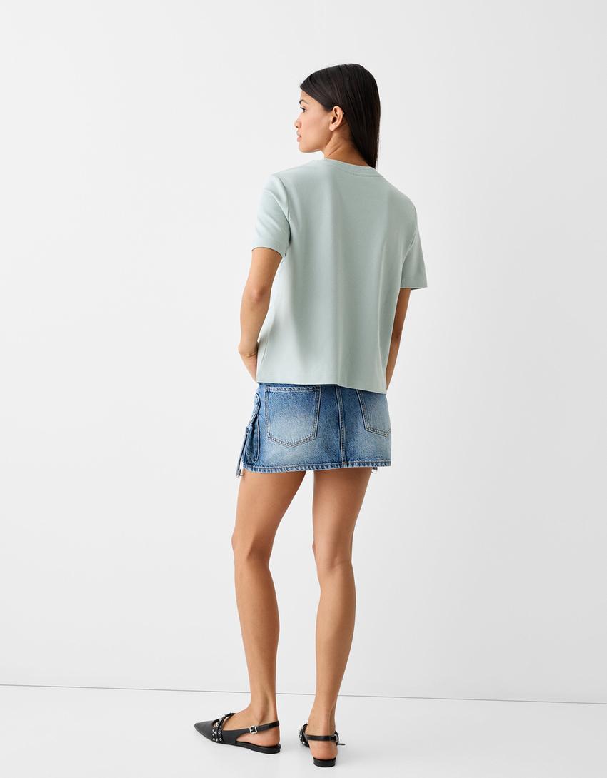 Regular fit short sleeve T-shirt-Green-1