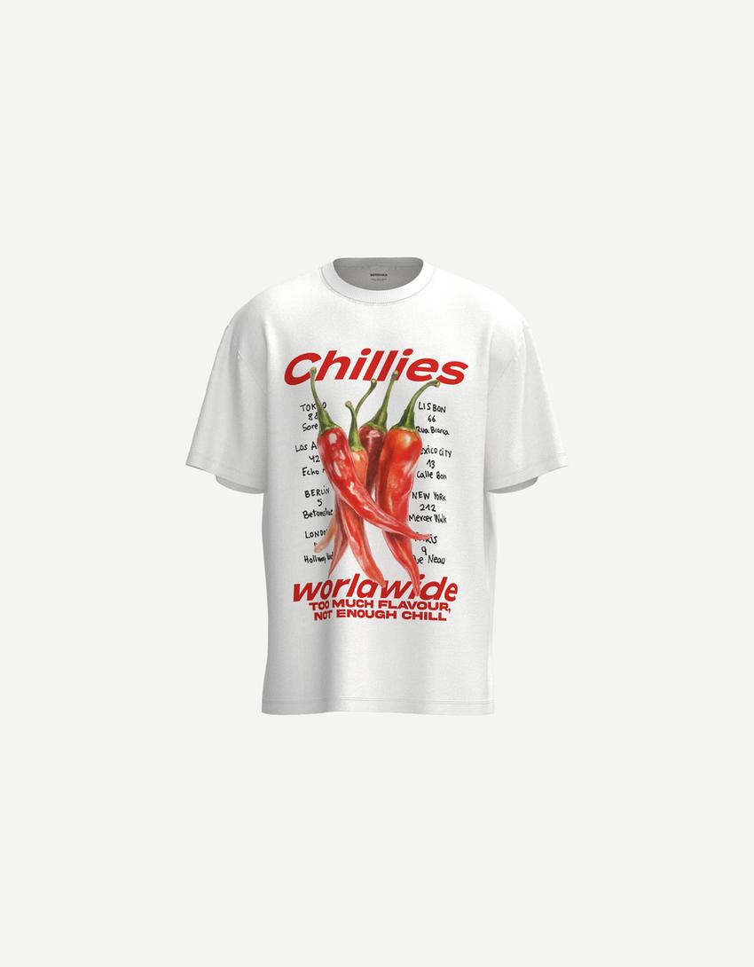 Short sleeve T-shirt with print-White-3